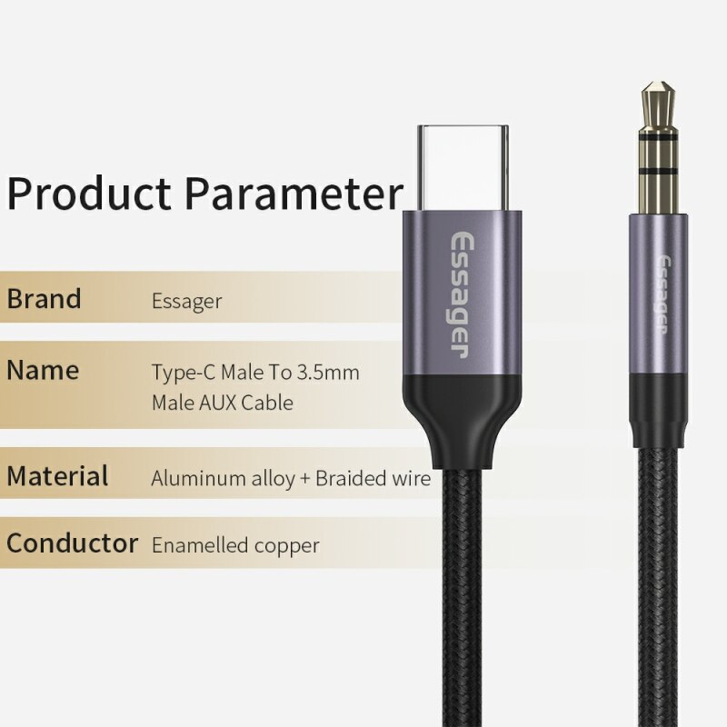 Essager Usb C To 3.5mm Aux Jac - Earphone Splitter Jack บทวิจารณ์และราคา