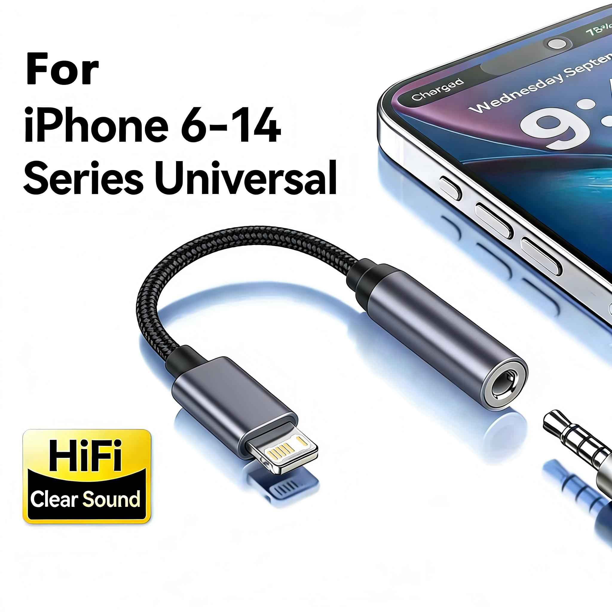8 Pin to 3.5mm Jack AUX Cable  - Earphone Splitter Jack บทวิจารณ์และราคา