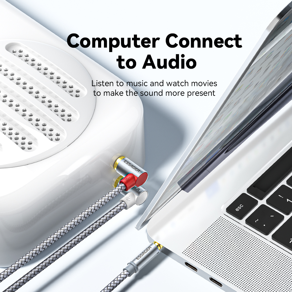 Essager 90 ° Angle RCA Audio S - Audio Splitter Y บทวิจารณ์และราคา