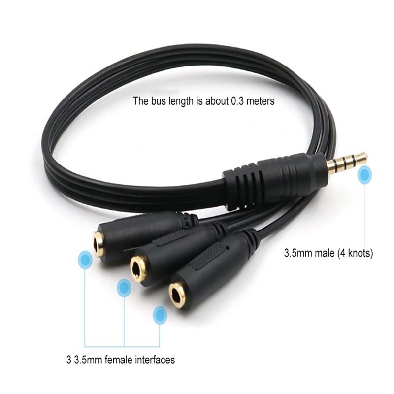 【C】3.5mm 3-Way Port Aux Audio  - Earphone Splitter Jack บทวิจารณ์และราคา