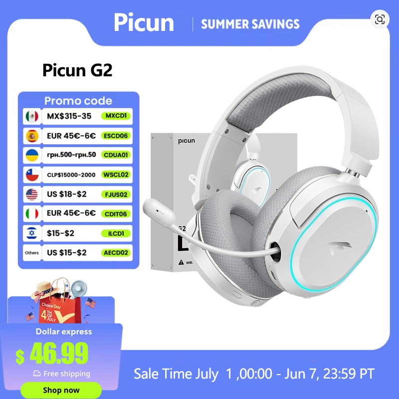 Picun G2 2.4GHz Bluetooth Wire - Gaming Headset Rgb บทวิจารณ์และราคา