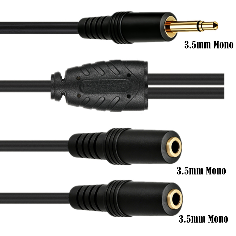 3.5mm TS Mono Male To Dual 3.5 - Earphone Splitter Jack บทวิจารณ์และราคา