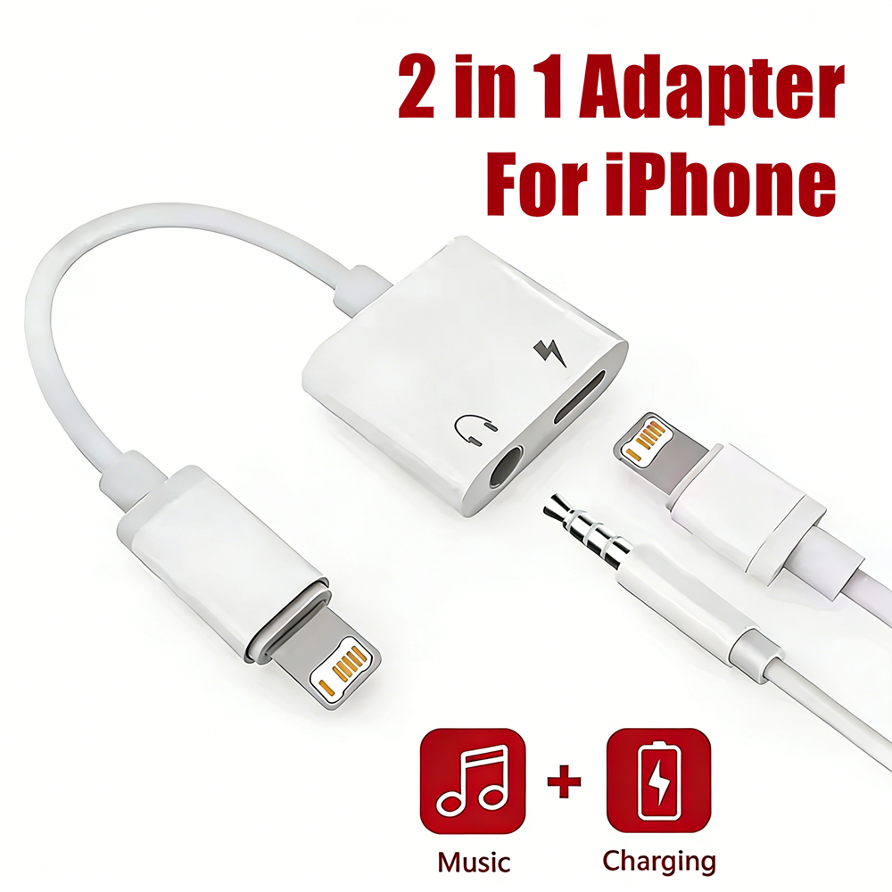 2 in 1 iOS to 3.5mm Jack Audio - Earphone Splitter Jack บทวิจารณ์และราคา