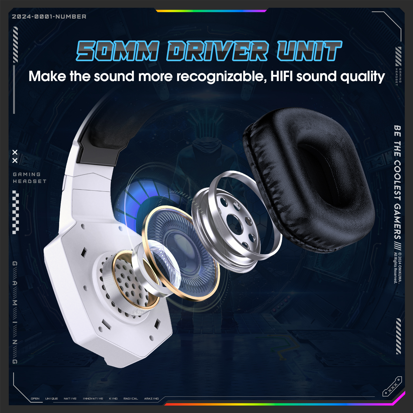 ONIKUMA 2.4GHz Wireless Gaming - Gaming Headset Rgb บทวิจารณ์และราคา