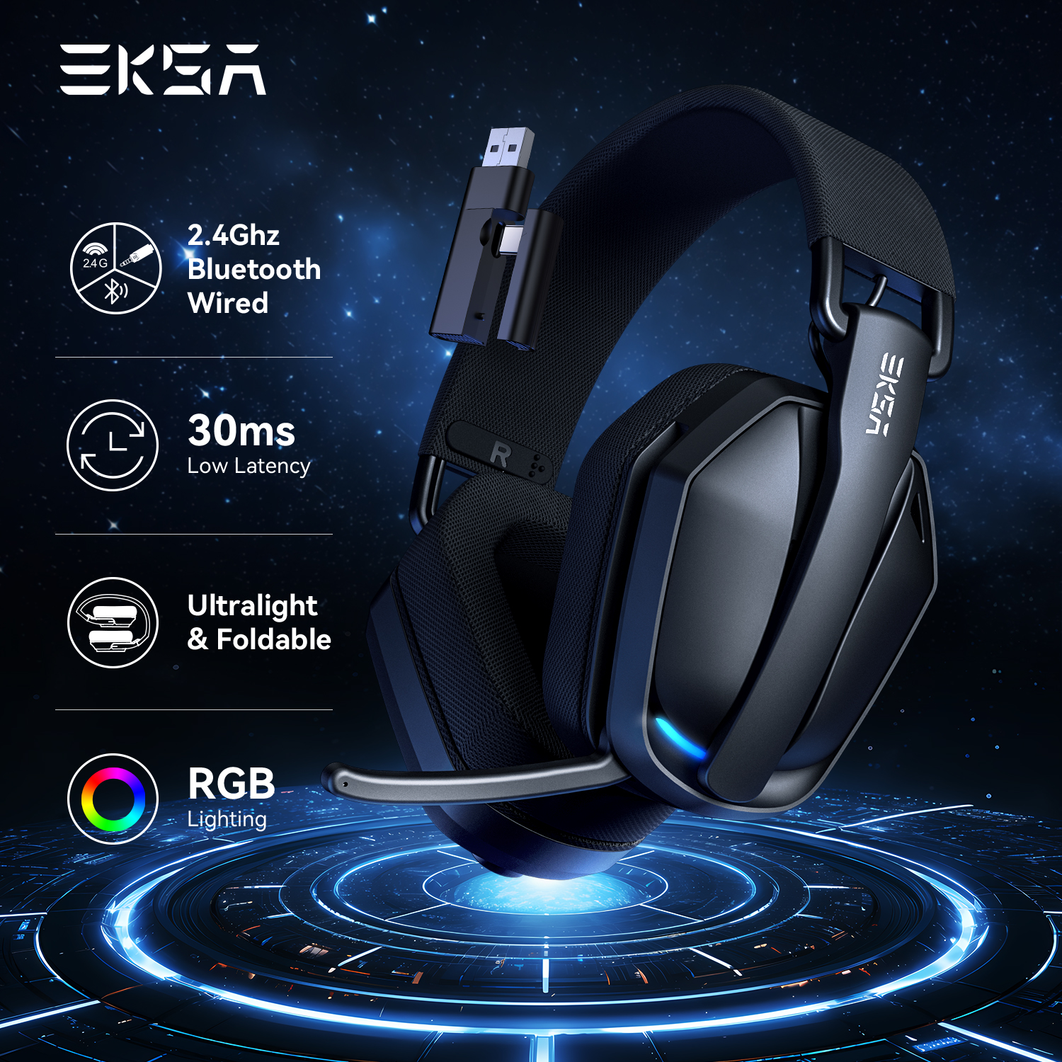 EKSA G19BT 2.4GHz Wireless Gam - Gaming Headset Rgb บทวิจารณ์และราคา