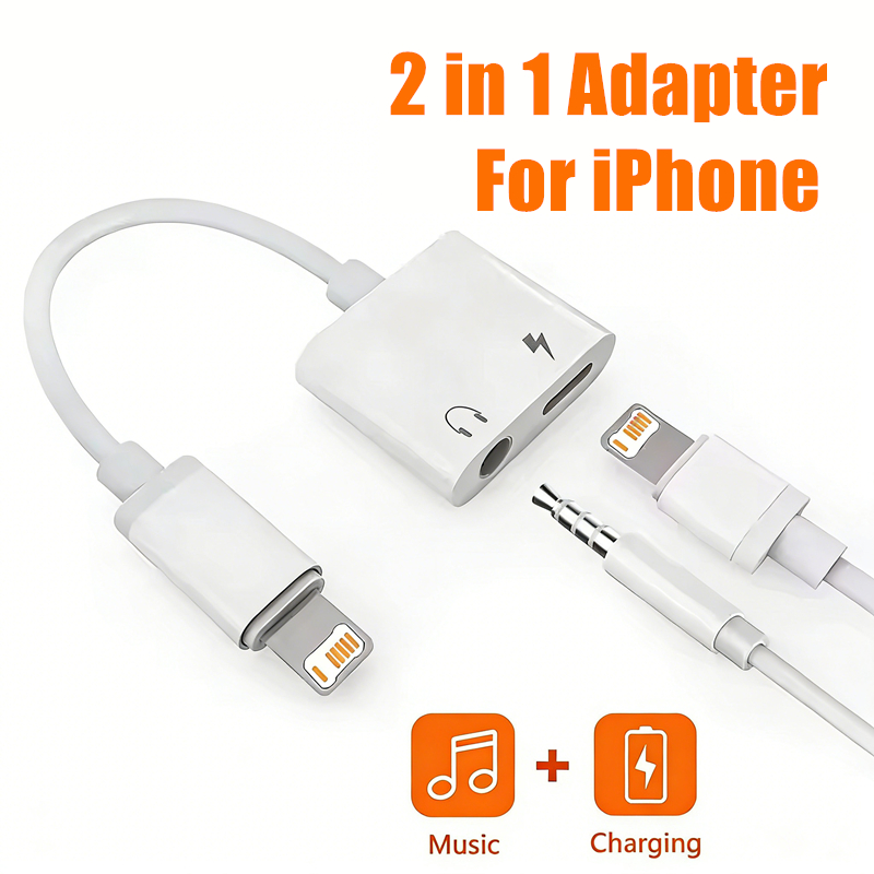 2 in 1 iOS to 3.5mm Jack Audio - Earphone Splitter Jack บทวิจารณ์และราคา