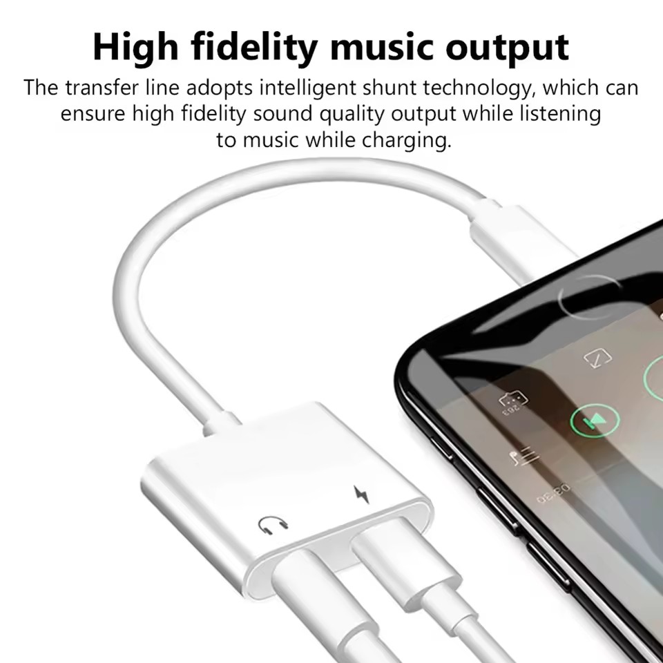 2 in 1 iOS to 3.5mm Jack Audio - Earphone Splitter Jack บทวิจารณ์และราคา